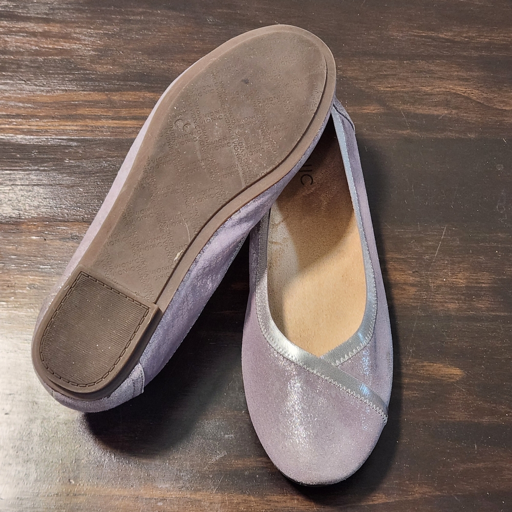Vionic Caroll Ballet Flats Purple Metallic Shimmer Women’s Size 9 - Picture 6 of 9